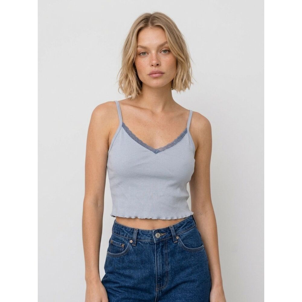 Brandy Melville Blue Lace Tank Top